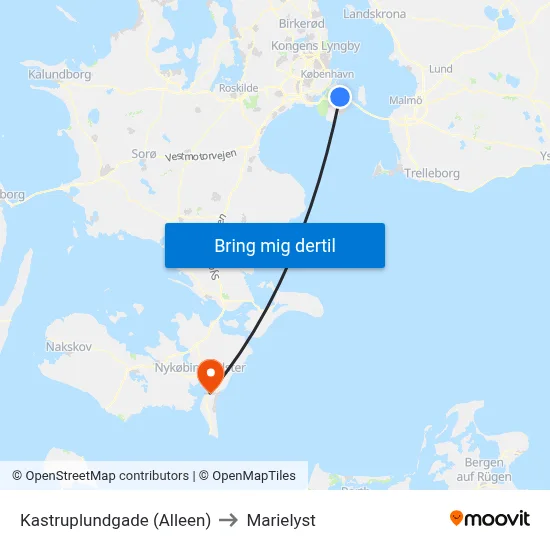 Kastruplundgade (Alleen) to Marielyst map