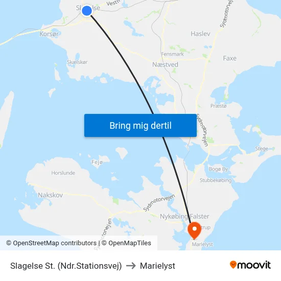 Slagelse St. (Ndr.Stationsvej) to Marielyst map