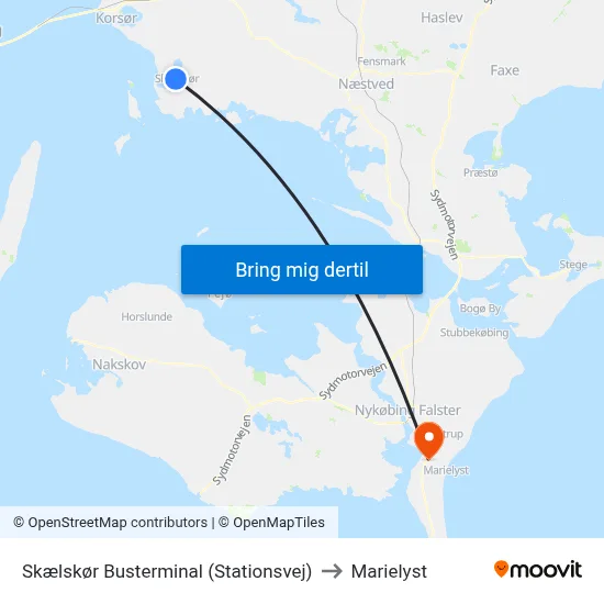 Skælskør Busterminal (Stationsvej) to Marielyst map
