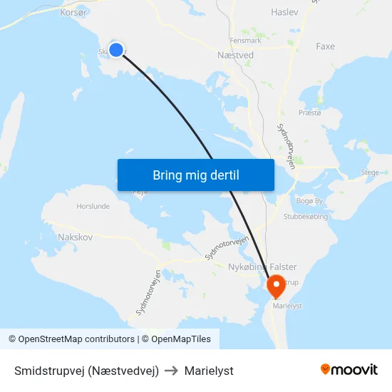 Smidstrupvej (Næstvedvej) to Marielyst map