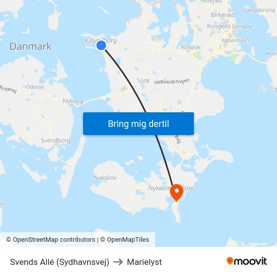 Svends Allé (Sydhavnsvej) to Marielyst map