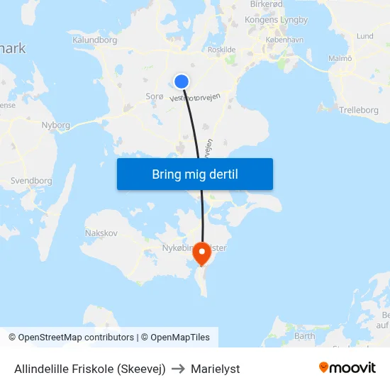 Allindelille Friskole (Skeevej) to Marielyst map