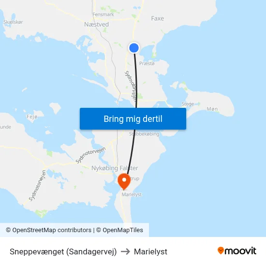 Sneppevænget (Sandagervej) to Marielyst map