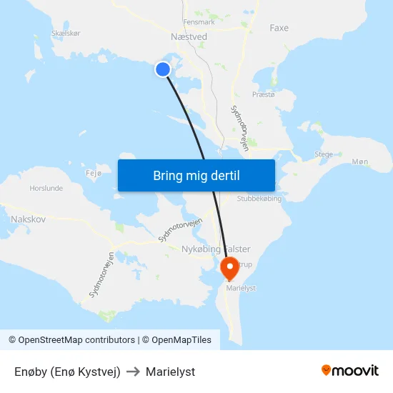 Enøby (Enø Kystvej) to Marielyst map