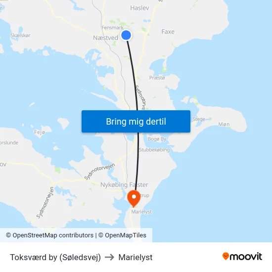 Toksværd by (Søledsvej) to Marielyst map