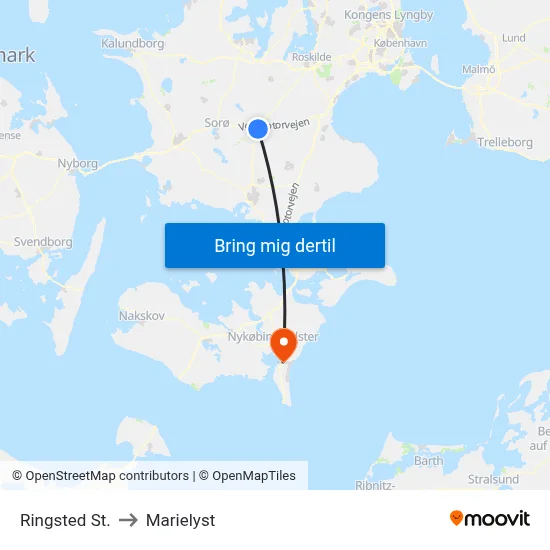 Ringsted St. to Marielyst map