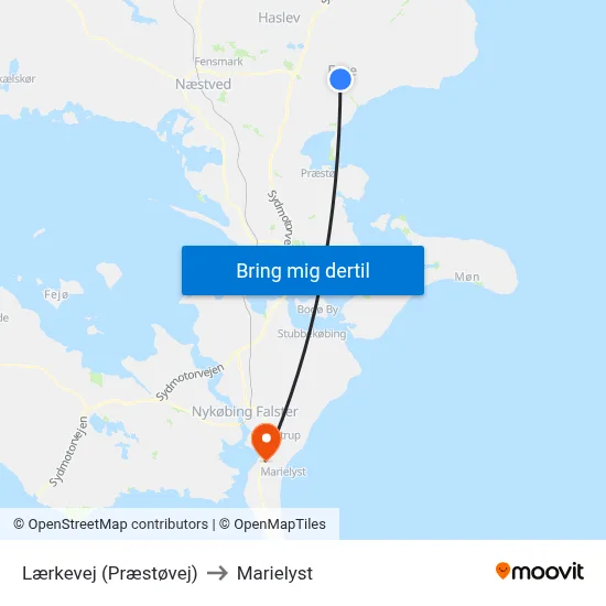 Lærkevej (Præstøvej) to Marielyst map