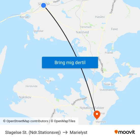 Slagelse St. (Ndr.Stationsvej) to Marielyst map