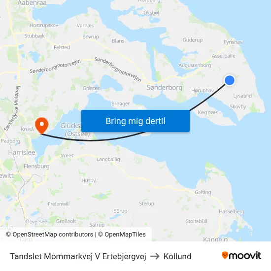 Tandslet Mommarkvej V Ertebjergvej to Kollund map