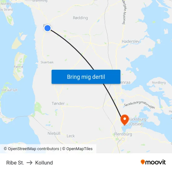Ribe St. to Kollund map