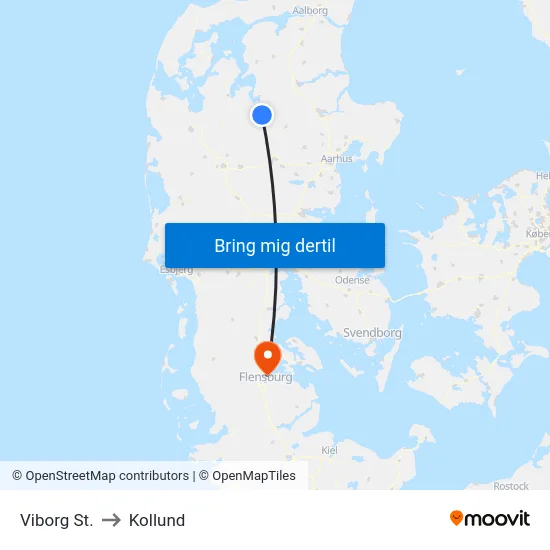 Viborg St. to Kollund map
