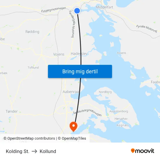Kolding St. to Kollund map