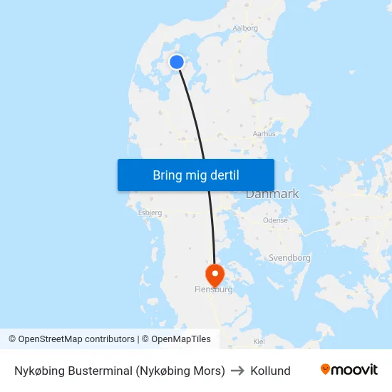 Nykøbing Busterminal (Nykøbing Mors) to Kollund map