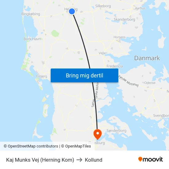 Kaj Munks Vej (Herning Kom) to Kollund map