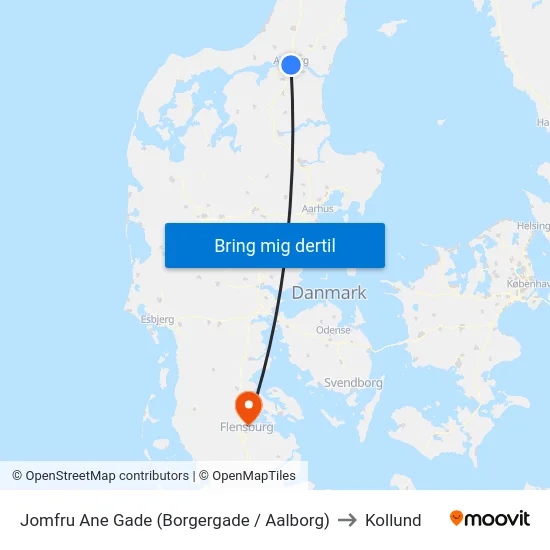 Jomfru Ane Gade (Borgergade / Aalborg) to Kollund map