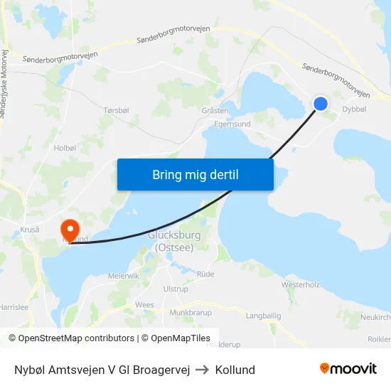 Nybøl Amtsvejen V Gl Broagervej to Kollund map