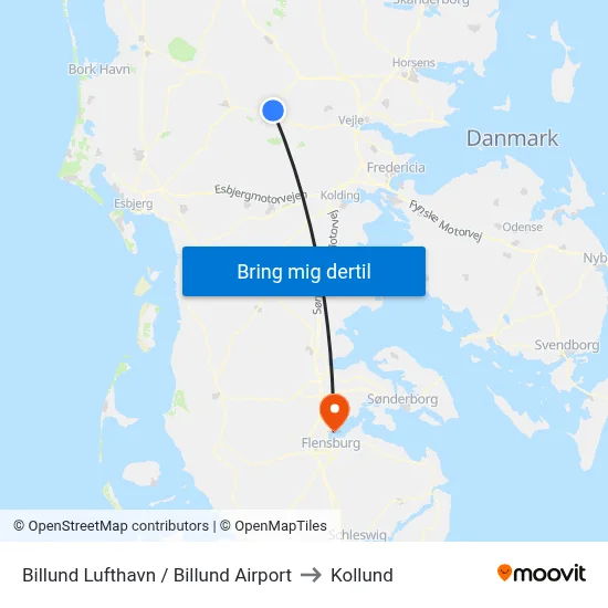 Billund Lufthavn / Billund Airport to Kollund map