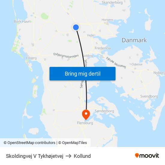 Skoldingvej V Tykhøjetvej to Kollund map