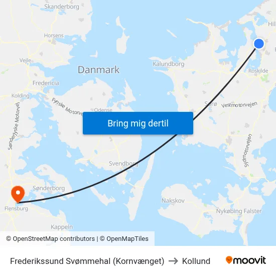 Frederikssund Svømmehal (Kornvænget) to Kollund map