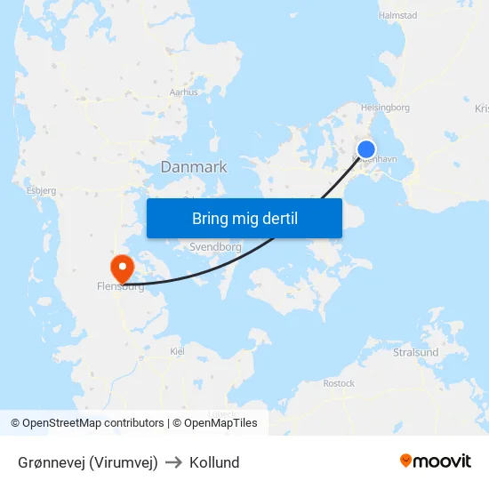 Grønnevej (Virumvej) to Kollund map