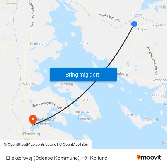 Ellekærsvej (Odense Kommune) to Kollund map