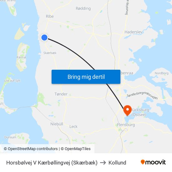 Horsbølvej V Kærbøllingvej (Skærbæk) to Kollund map