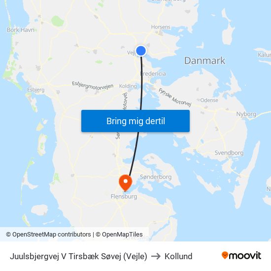 Juulsbjergvej V Tirsbæk Søvej (Vejle) to Kollund map