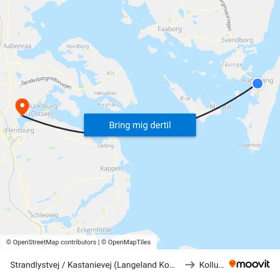 Strandlystvej / Kastanievej (Langeland Kommune) to Kollund map