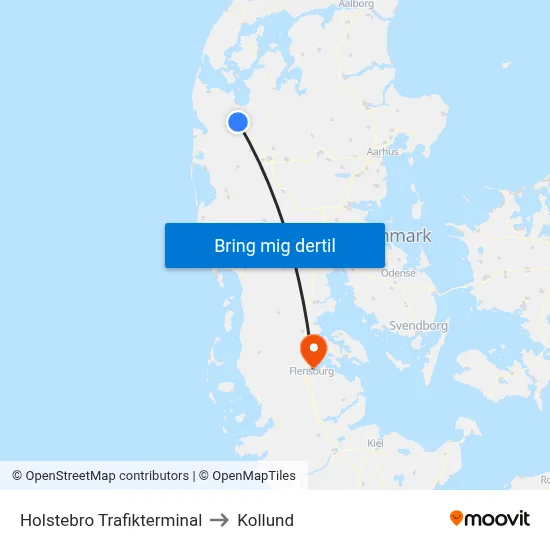 Holstebro Trafikterminal to Kollund map