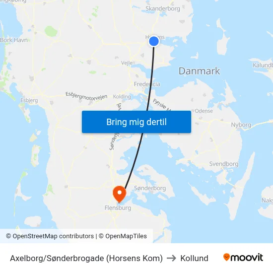 Axelborg/Sønderbrogade (Horsens Kom) to Kollund map