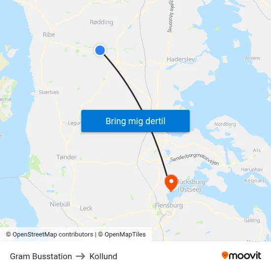 Gram Busstation to Kollund map
