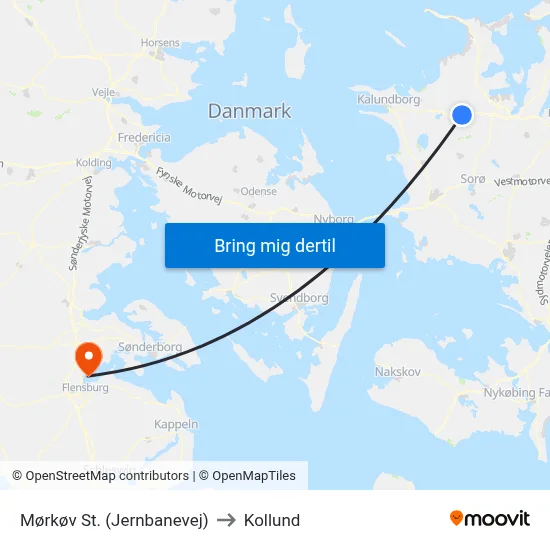 Mørkøv St. (Jernbanevej) to Kollund map