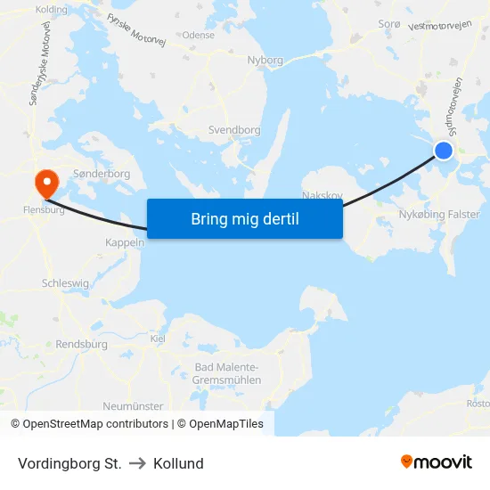 Vordingborg St. to Kollund map