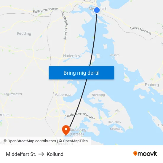 Middelfart St. to Kollund map