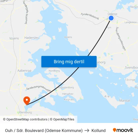Ouh / Sdr. Boulevard (Odense Kommune) to Kollund map
