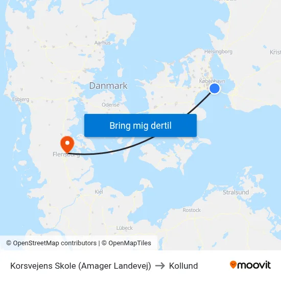 Korsvejens Skole (Amager Landevej) to Kollund map