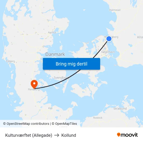 Kulturværftet (Allegade) to Kollund map