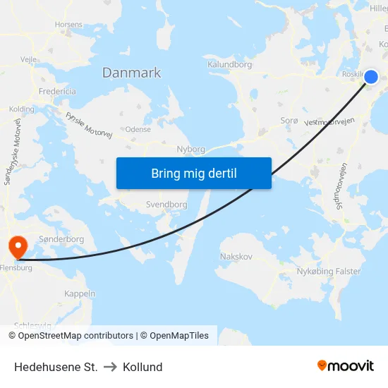 Hedehusene St. to Kollund map