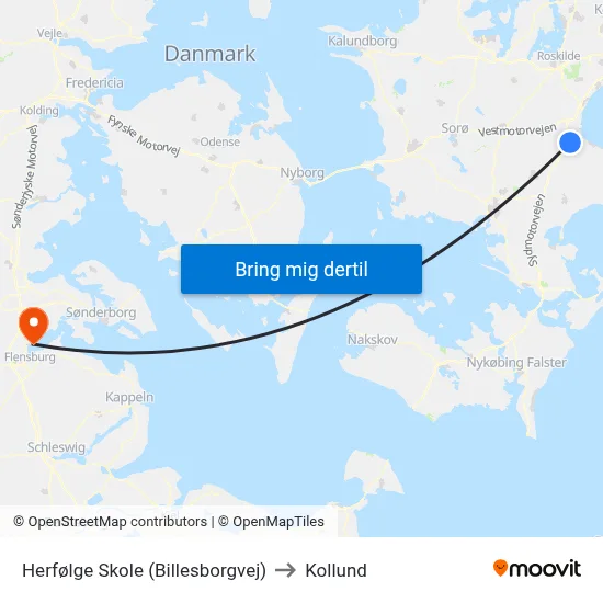 Herfølge Skole (Billesborgvej) to Kollund map