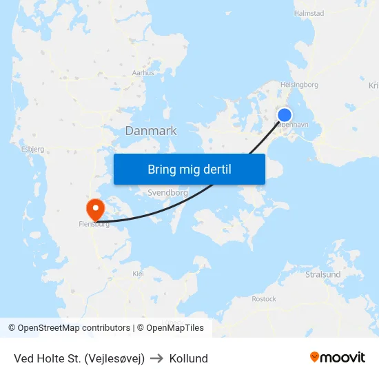 Ved Holte St. (Vejlesøvej) to Kollund map