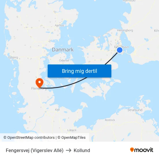 Fengersvej (Vigerslev Allé) to Kollund map