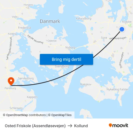 Osted Friskole (Assendløsevejen) to Kollund map