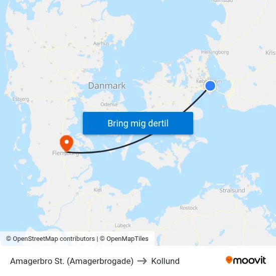 Amagerbro St. (Amagerbrogade) to Kollund map