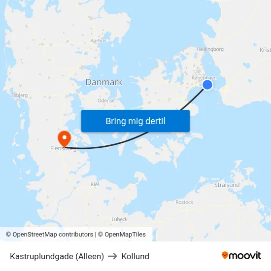 Kastruplundgade (Alleen) to Kollund map