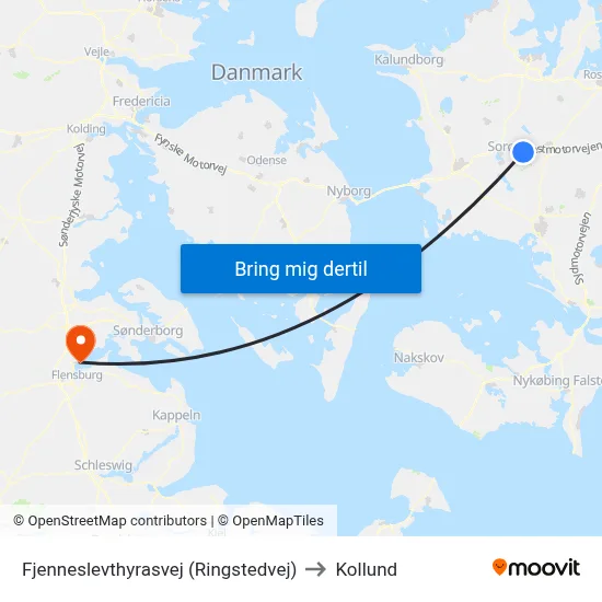 Fjenneslevthyrasvej (Ringstedvej) to Kollund map