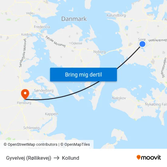 Gyvelvej (Røllikevej) to Kollund map