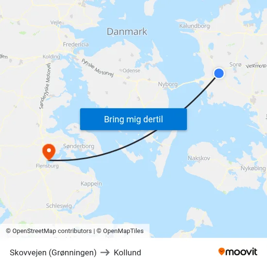 Skovvejen (Grønningen) to Kollund map