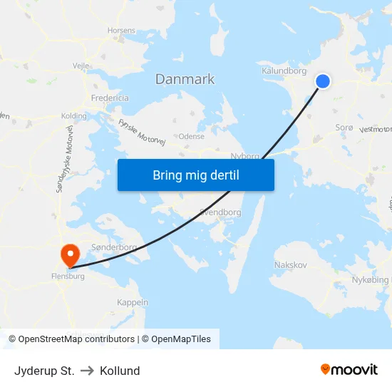 Jyderup St. to Kollund map