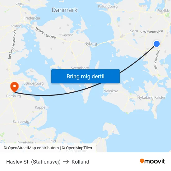 Haslev St. (Stationsvej) to Kollund map