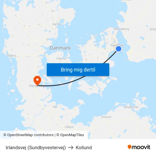 Irlandsvej (Sundbyvestervej) to Kollund map